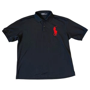 Polo Ralph Lauren Polo Mens Black Big Pony Number 3 Rugby Shirt Size XL - Picture 1 of 4