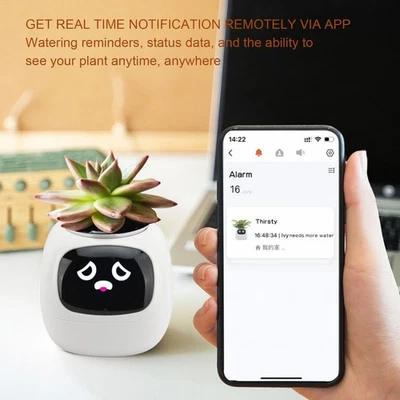 Smart Plant Pot With Expression AI Intelligent Smart Planter Robot With Water - Image 1 of 4