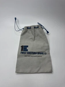 Vintage First Eastern Bank NA Gray Deposit Money Bag - Picture 1 of 4