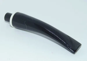 Pfeifen Mundstück 9mm, Länge 90 mm, schwarz, weisser Zierring neu - 49 - Bild 1 von 2