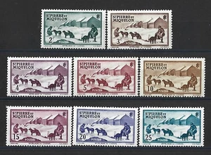 Complete set 8 new stamps* St Pierre and Miquelon 1938. " Dog sledding "  (9264) - Picture 1 of 2