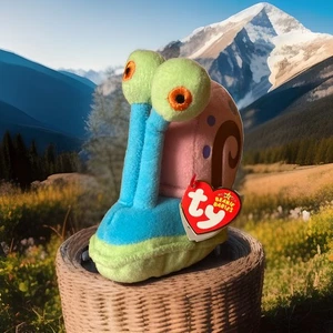 NWT TV Beanie Baby GARY The Snail Spongebob Squarepants NEW Stuffed Plush Toy - Picture 1 of 5