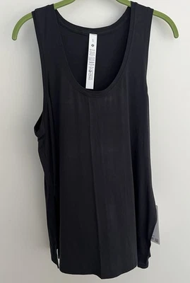 全新带标签 XL 码 Lululemon Modal 真丝侧开衩背心黑色 — 第 1/4 张图片