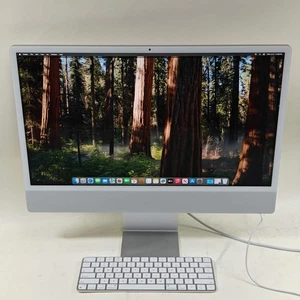2021 Apple iMac 24" M1 3.2GHz 8GB RAM 256GB SSD Silver MGPC3LL/A - Picture 1 of 8