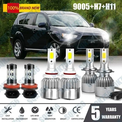 Para Para Mitsubishi OUTLANDER 2014-2020 Combo 6X Kit de faros LED+luz antiniebla Foto 1 de 4