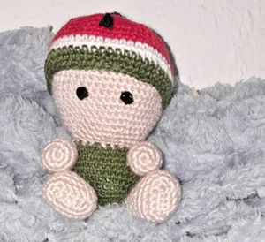 Amigurumi, Puppe, Doll, gehäkelt, handarbeit, chrochet,Melonenmännchen, Melone - Bild 1 von 6