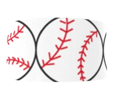 3" Grosgrain Ribbon 50 yard roll WHOLESALE PRICING Baseball Baseballs - Image 1 of 2
