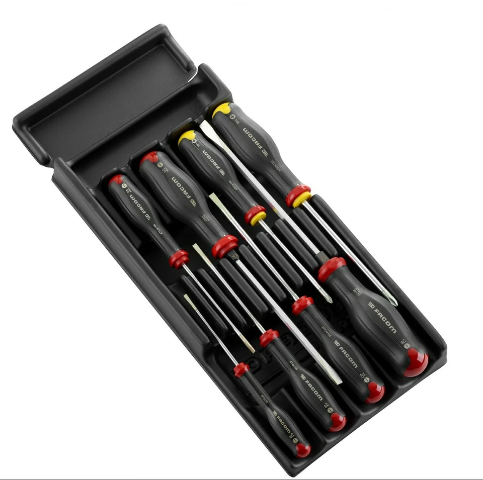 Screwdriver Set, 8 Piece Facom Set. Slotted & Phillips Screwdriver.  - Image 1 of 1