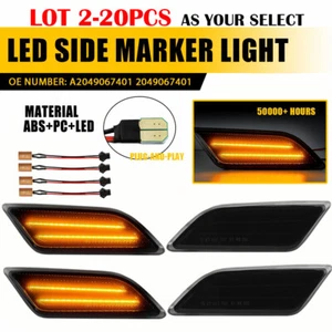 2-20PC For Mercedes Benz C250 C300 C350 C63 12-14 Smoke Side Marker Bumper Light - Picture 1 of 23