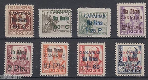 CANARIAS - ** 44/51 - AÑO 1938 - SERIE DE LUJO CON GOMA ORIGINAL SIN FIJASELLOS - Bild 1 von 1
