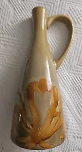 Pier 1 Kioko Oil Bottle / Vase Hand Painted Stoneware MCM Abstract NWOT - Picture 1 of 6
