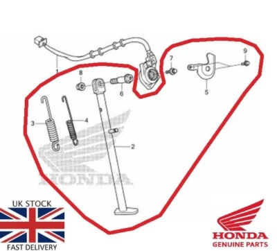 Honda CRF250 L Sidestand Stand + Springs + Nuts + Guard 2012 - 2020 GENUINE OEM - Image 1 of 4