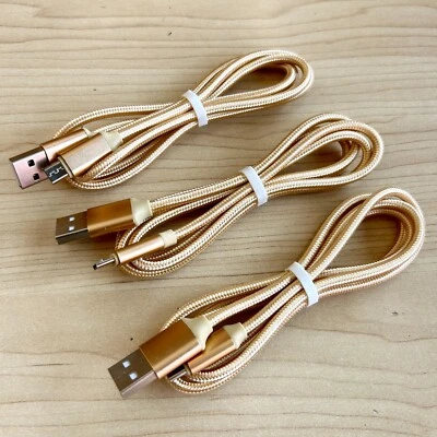 3-Pack Micro USB  Fast Charger Data Sync Cable Cord Samsung LG HTC Android - Image 1 of 4