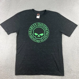 Camiseta Harley Davidson Motocicletas Talla L Logo Willie G Verde Calavera - Imagen 1 de 9