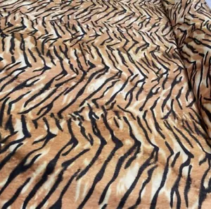 Animal Skin Printed Tiger Italian Velvet Upholstery Home Sofa Chair Decor - Picture 1 of 4