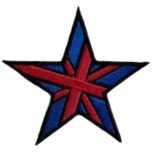 Parche bordado de hierro con bandera militar estrella - Imagen 1 de 2