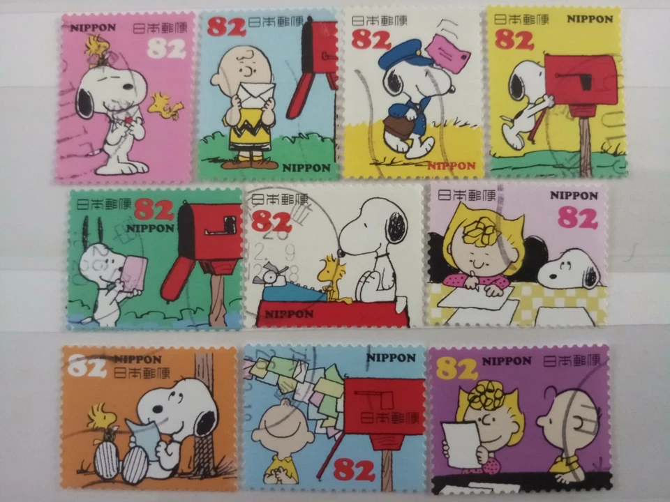 Japan Stamps - Characters from Peanuts Comic Strip Used Very Fine S3727a-j - Image 1 of 1