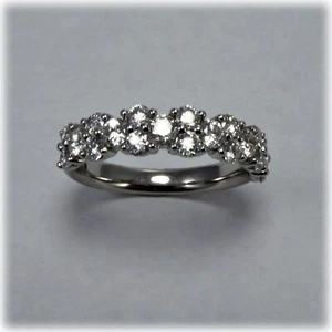 1.00 Ct Natural Round Diamond Engagement Eternity Ring 950 Solid Platinum Size 6 - Picture 1 of 7