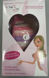 NuBra Aphrodite Super Light Adhesive Bra Color: Narrow Purple Stripes, Size: C - Picture 1 of 7