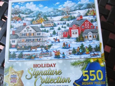 550 Piece Bonnie White Art Puzzle "Kringle's Tree Farm"  18" x 24" Signature - Image 1 of 4