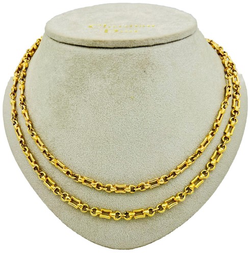 Collana girocollo gioielli vintage CHRISTIAN DIOR lunga placcata oro circa 34 g 91 cm.