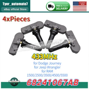 4x Tire Pressure Sensor pre-programmed TPMS For Jeep Wrangler 433MHz - Picture 1 of 14