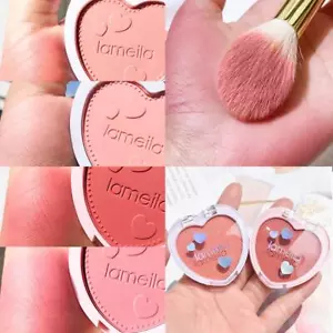 Blush Makeup Love Palette 4Color Mineral Powder Peach Red Rouge Lasting Natural - Picture 1 of 20