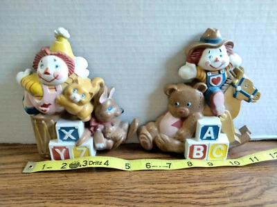 Placa colgante de pared vintage Burwood Products payaso ABC XYZ decoración guardería  Foto 1 de 4