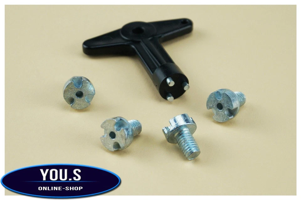  Schlüssel für Felgendeckel Naben Deckel Radkappe Mit Sicherungsschrauben "kurz" - Bild 1 von 1