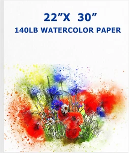 20 Sheets Watercolor Paper Large 140 Lb Heavyweight Drawing Paper White Painting - Picture 1 of 7