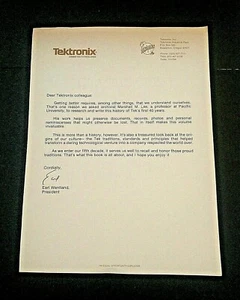 TEKTRONIX - form letter c. 1986 on the history of the great oscilloscope company - Picture 1 of 4