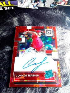 #d/25 2022 Donruss Optic Red Cracked Ice Prizm Connor Seabold Rookie Auto RC