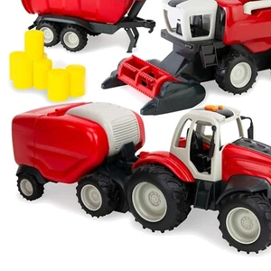 Motorized Farm Toy Playset with Tractor, Harvester & Accessories - Ages 3 and Up - Picture 1 of 8