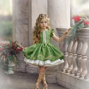 Dollcake Gleam in the Light Green & Gold Weihnachten Urlaub Kleid Neu mit Etikett Größe 8 - Bild 1 von 4