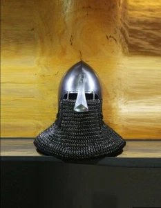 Stahl Mittelalter Nasenkampf Bascinet Buhurt Helm, Kreuzritter Helm, Elite Ritter - Bild 1 von 8