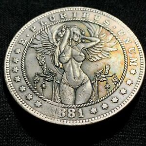 Sexy Winged Showgirl Novelty Good Luck Heads Tails Challenge Coin