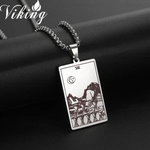 Wicca Tarot Carta El Traje de Copas Colgante Vintage Arcanos Menores Amuleto Collar - Imagen 1 de 26