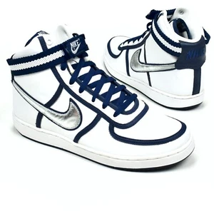NWT Nike Vandal High Leather 2006 White Navy Silver Men's Sneakers 10 AUTHENTIC - Picture 1 of 12