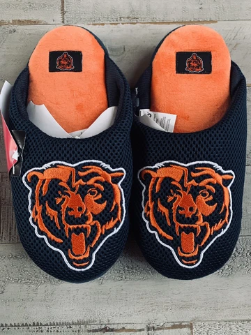 Youth FOCO Chicago Bears Big Logo Colorblock Mesh Slippers Cover