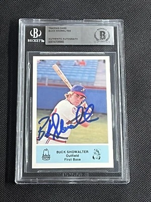 BUCK SHOWALTER 1981 ARBY’S NASHVILLE SOUNDS SIGNED AUTOGRAPH CARD BAS AUTHENTIC - Image 1 of 2
