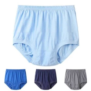 Calzoncillos transpirables para hombre cintura alta calzoncillos ropa interior informal algodón liso M-3XL - Imagen 1 de 14