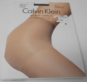 Calvin Klein Modern Comfort Sheer Control TOp Pantyhose BLACK Sz A Style A16 - Picture 1 of 1