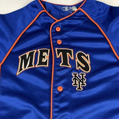 New York Mets Youth Jersey Sz S True Fan Genuine Merchandise Stitched Button Up - Image 1 of 4