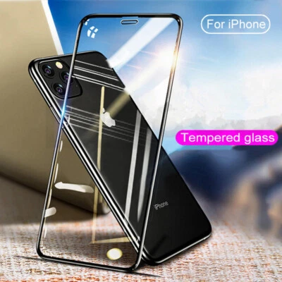 For iPhone 15 14 12 11 13 SE 7 8 XR X XS Max Glass Full Cover Protective Glass - Image 1 of 4