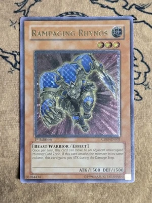 Yugioh Rampaging Rhynos CDIP-EN031 1st Edition Ultimate Rare NM  - Image 1 of 2