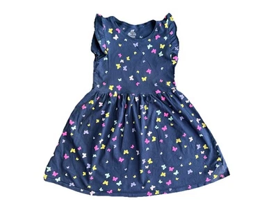 H&M Girls Multicolor Butterfly Navy Tank Dress Size 6-8 Foto 1 de 2