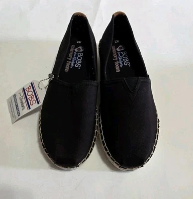 Bobs Skechers Black Memory Foam Slip On Shoes Sz 7 - Image 1 of 4