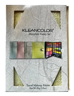 Kleancolor Miniature Vanity Set Travel Makeup Palette With Mirror & Brush Set - Image 1 of 4