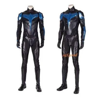 Nightwing Dick Grayson Cosplay Costume Suit Outfit Bodysuit Halloween Full Set - Image 1 of 4