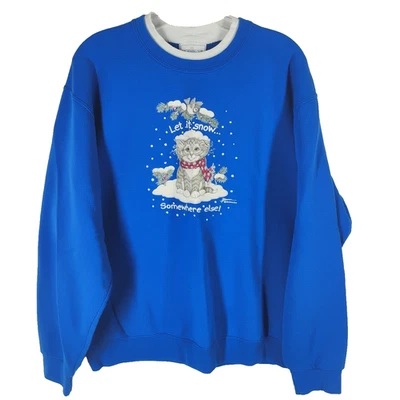 Sudadera De Colección Morning Sun Para Mujer Grande Invierno Gato Déjalo Nieve En Otro Lugar Foto 1 de 4